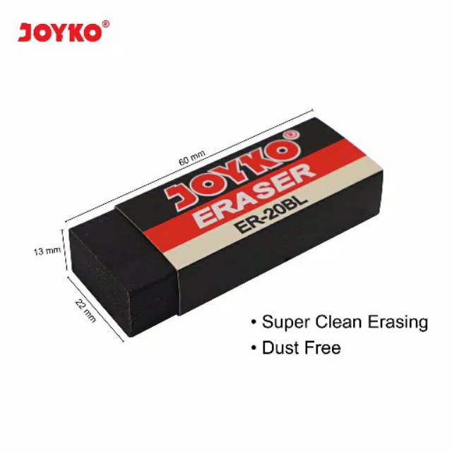 Penghapus Hapusan  Stip Pensil JOYKO Hitam / Putih Besar - 1 Pcs