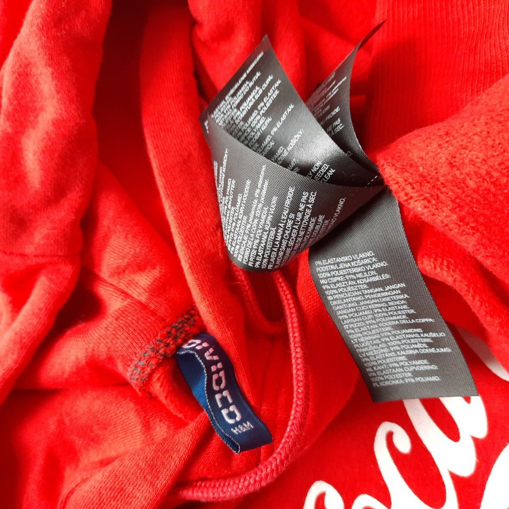 H&amp;M Hoodie Coca Cola Red / Hoodie HnM Original Pria Wanita