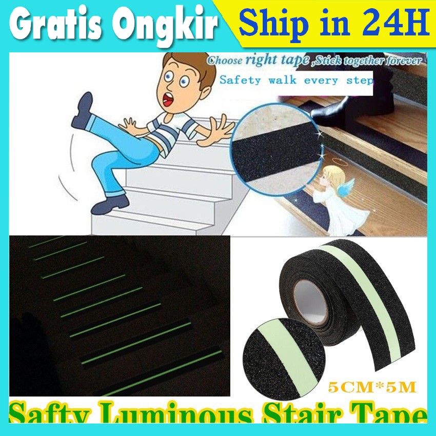 Jual Cmx M Stiker Lakban Anti Slip Lantai Tangga Rumah Glow In The Dark Safety Walk Tape Fosfor