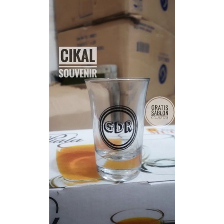 Souvenir Gelas sloki/gelas cocktail free sablon nama