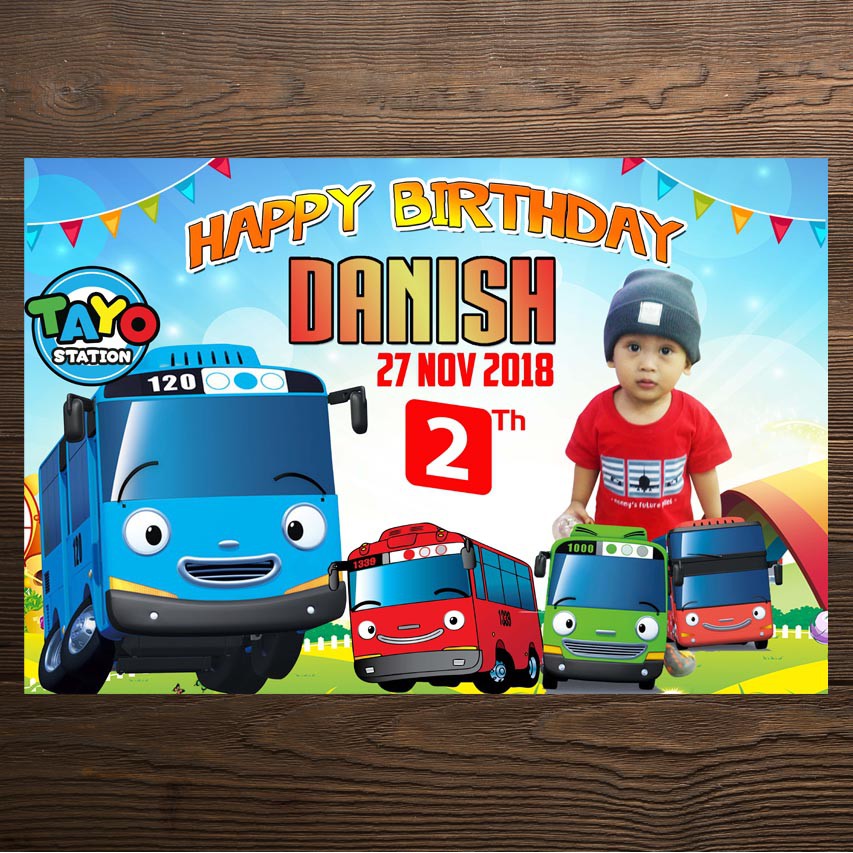 TAYO /SPANDUK/ BANNER/ BACKDROP/  ULANG TAHUN