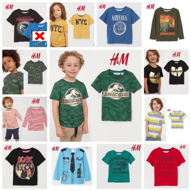  Kaos anak h m  tee 2 4 tahun PART 1 Shopee Indonesia