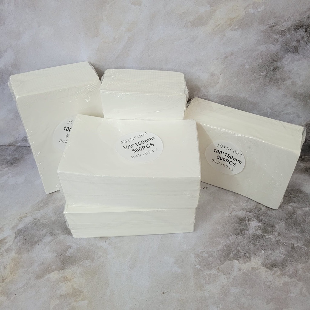 

Kertas termal 100 x 150 mm Label Thermal Stiker thermal isi 500pcs/Kertas Printer RJ4