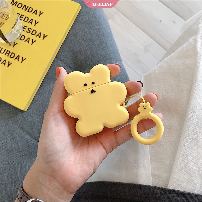 Casing soft case Silikon Motif Kartun Beruang Untuk AirPods 1 / 2