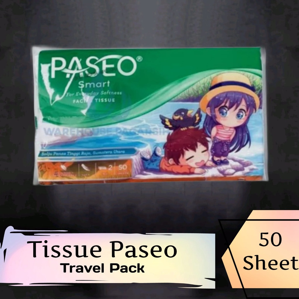 Tissue Paseo Smart Travel Pack 50 sheets 2 Ply & tessa travel pack