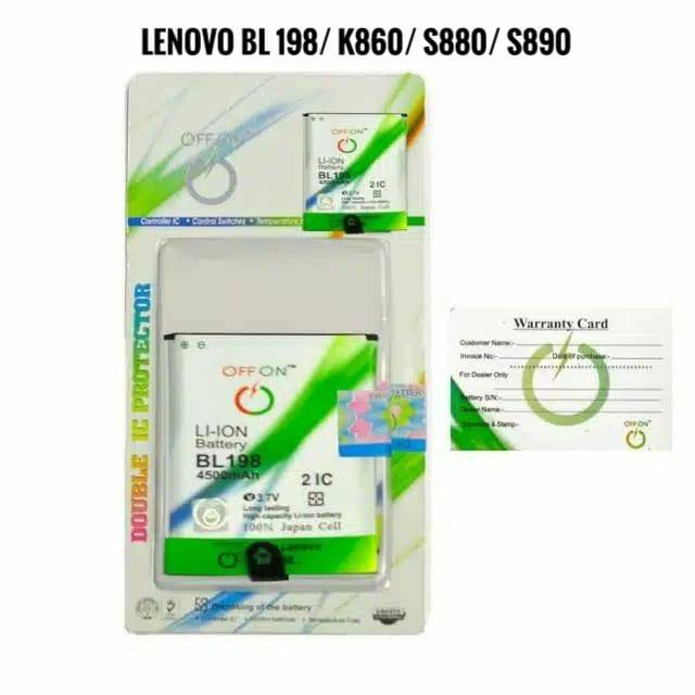 Baterai Batre Double Power OFFON Lenovo BL198 K860 S880 S890 Battery Lenovo BL 198 S880