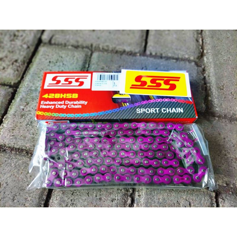 RANTAI SSS 428 130L/140L PURPLE/UNGU ANGGUR SSS