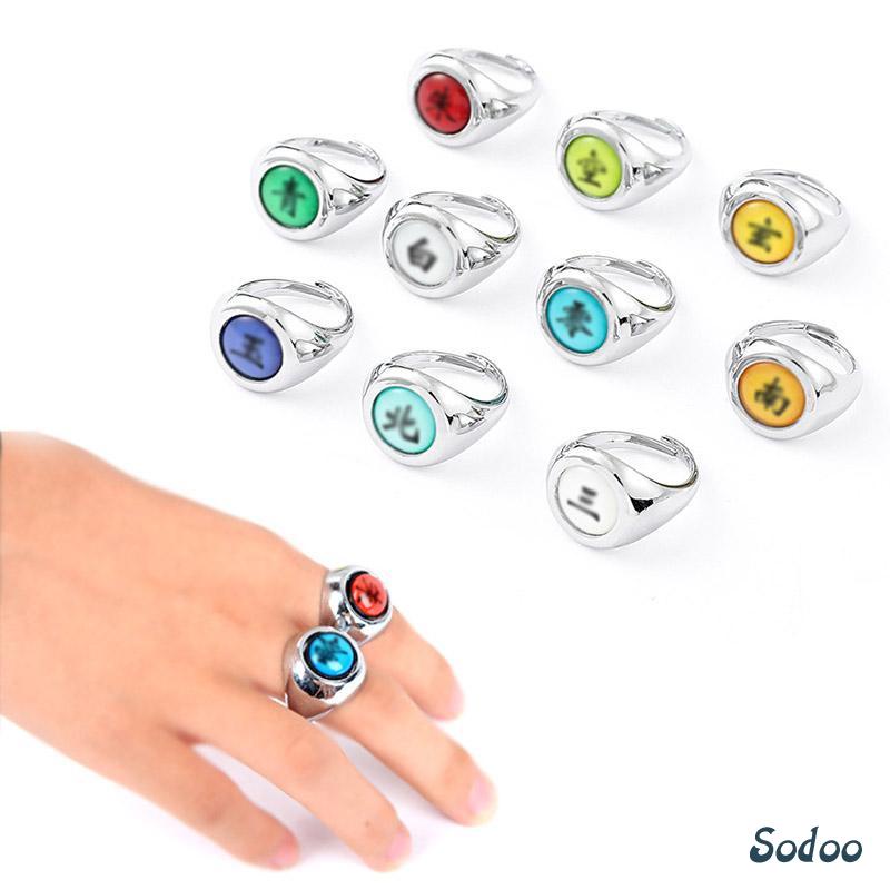 Cincin akatsuki Cosplay Anime Akatsuki Itachi Pain Orochimaru Jewelry Adjustable Cincin Pria/Wanita 