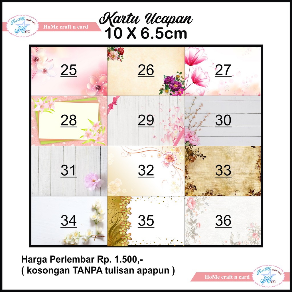 Kartu Ucapan Perlembar Untuk Buket Bunga Shopee Indonesia