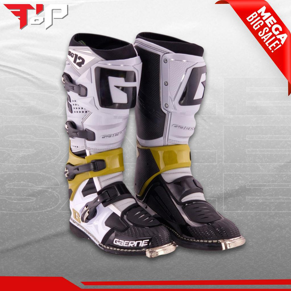 (2021)GAERNE BOOTS SG12 GREY MAGNESIUM WHITE SEPATU TRAIL MOTOCROSS
