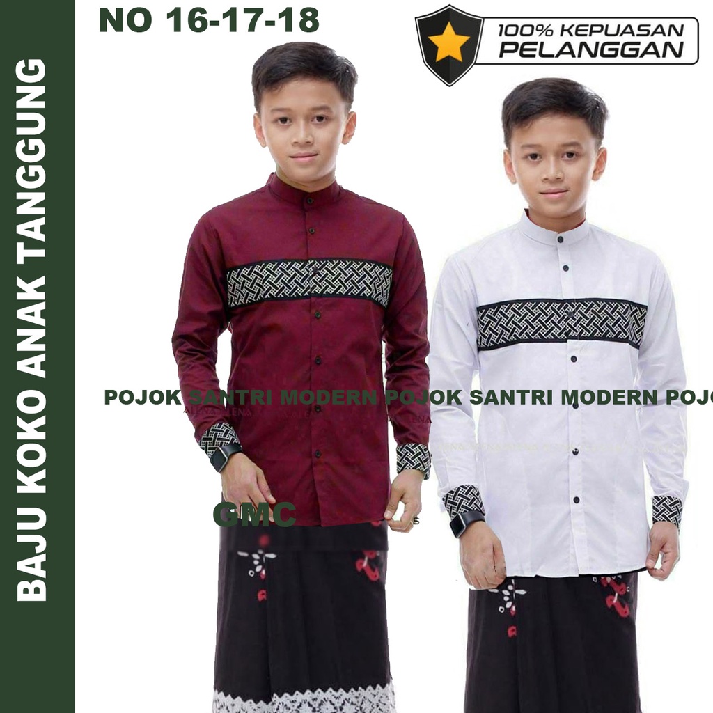 Baju Koko Gus Azmi Motip Senopati | Atasan Muslim Anak SD SMP Batik