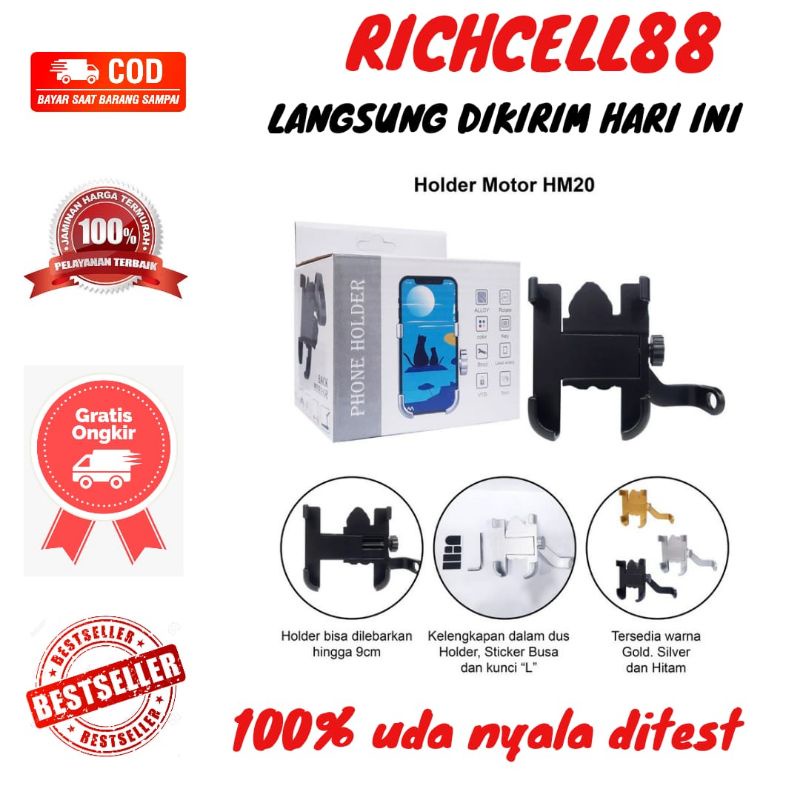 Holder HP Motor Besi HM20 Holder Motor Spion Bahan Full Besi HM20