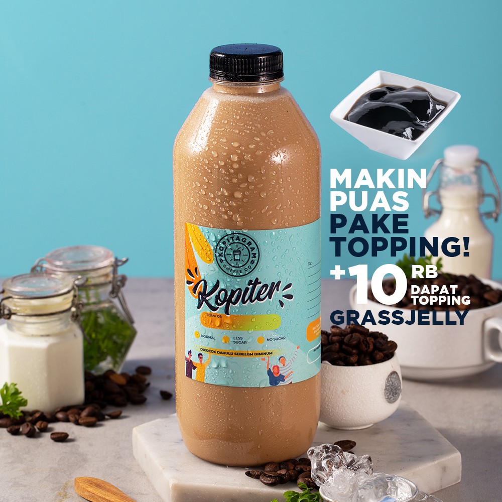 

Kopi Susu With Grass Jelly 1 Liter - KOPITER (Kopi Seliter) Kopitagram