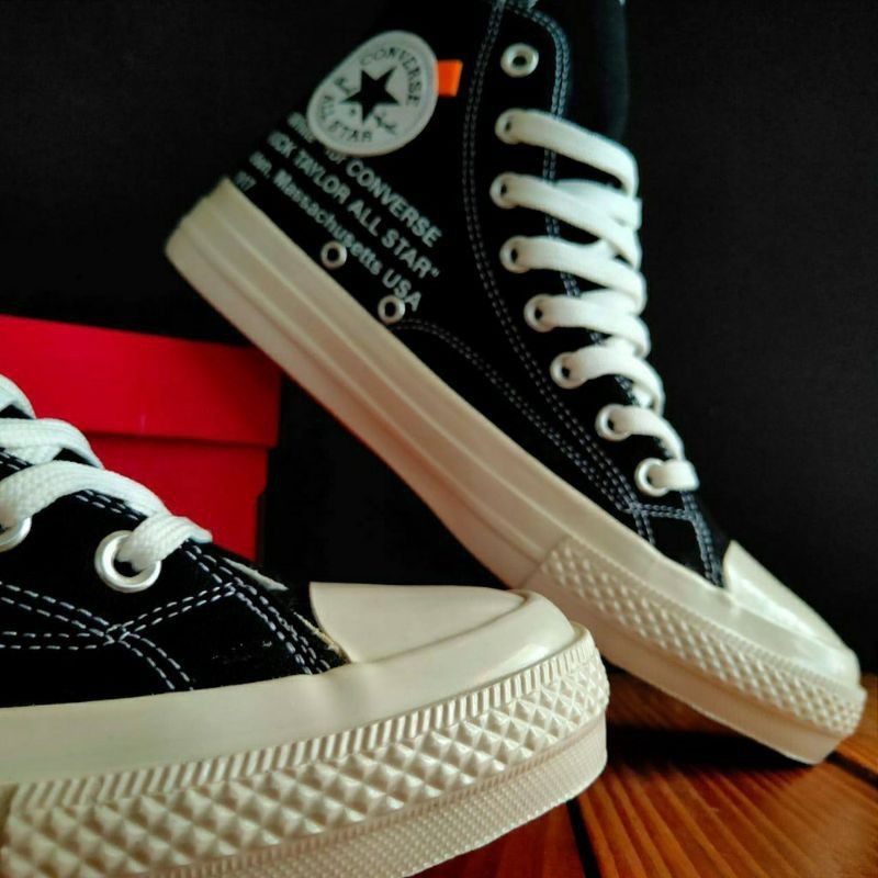 SEPATU CONVERSE 70S HIGH BLACK X OFF-WHITE PREMIUM VIETNAM-3