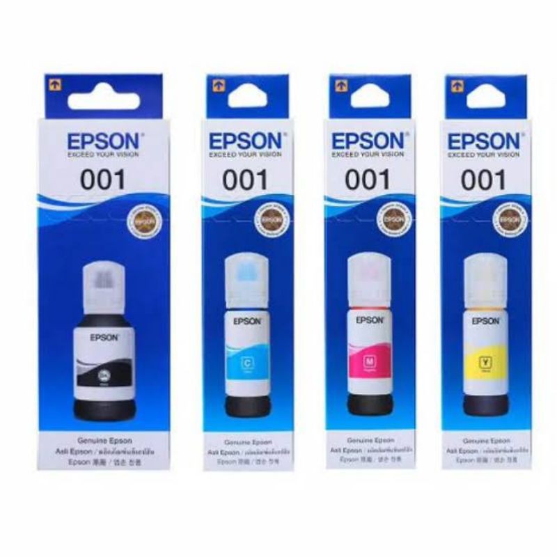 Tinta Epson 001 BLACK CYAN MAGENTA YELLOW 100% ORIGINAL For Epson L4150 L4160 L6160 L6170 L6190