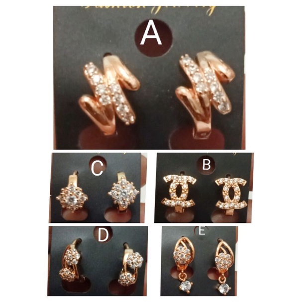 RLijkl. Anting xuping wanita lapis emas dgn mata zircon