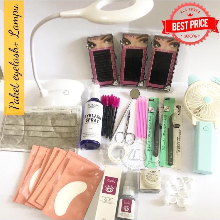 PAKET EYELASH EXTENSION + LAMPU LED / PAKET TANAM BULUMATA DENGAN LAMPU TANPA LAMPU