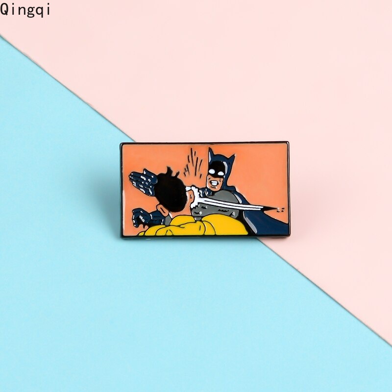 Bros Pin Enamel Desain Kartun Superhero Dark Knight Zorro Kelelawar Untuk Hadiah Teman