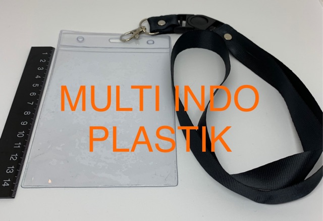 Paket nametag murah/tali gantungan id card/nametag uk 10 x 14/tali lanyard hitam 2 cm/tali id card