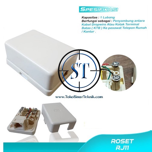 Terminal Telpon 1 Lubang RJ-11 Roset Telepon Singgle 1 Lubang Extender Jalur Kabel LAN Router Modem