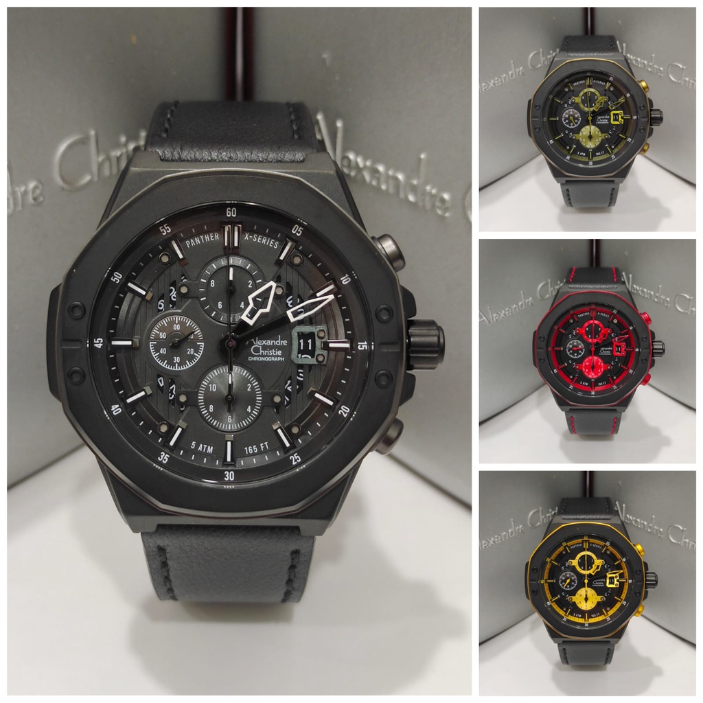Jam Pria Alexandre Christie AC6597 AC 6597 Leather Original Garansi Resmi Alexander Christie