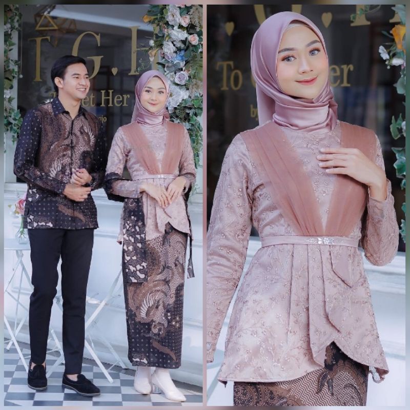 NEW ARIVAL || SET BATIK COUPLE TERBARU BATIK KEKINIAN SET KEBAYA LAMARAN OUTFIT KEKINIAN BAJU SARIMBIT KEBAYA TUNANGAN SETELAN BATIK COUPLE VENNA