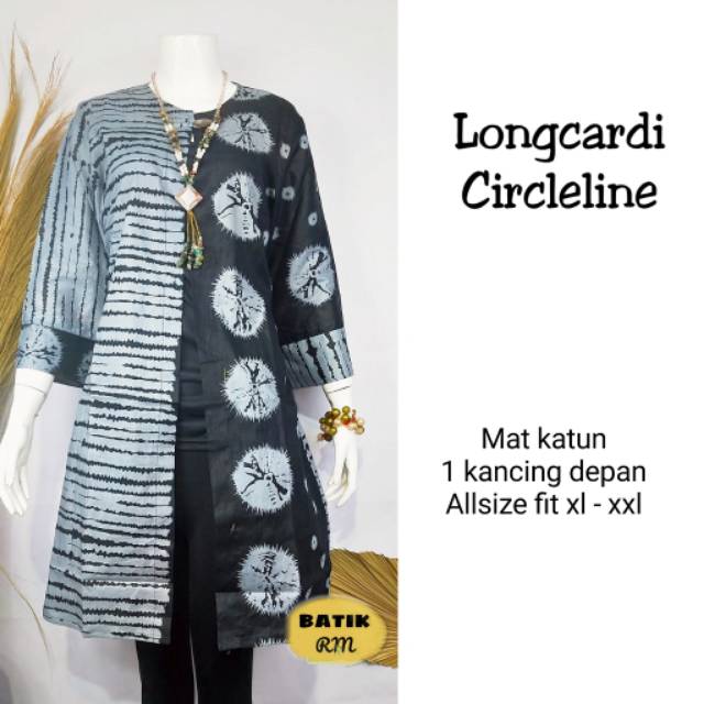 Long cardi circleline batik modern