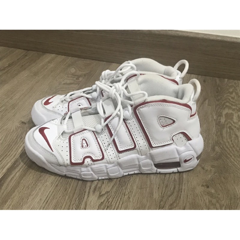 Sepatu Basket Nike Air More Uptempo White Varsity Red size 40Y Premium Quality