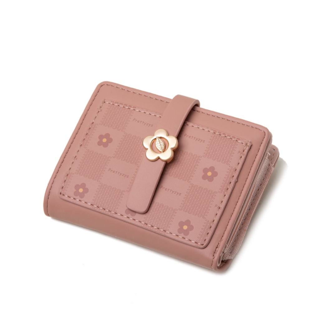 DOMPET LIPAT WANITA BRANDED KOREA ORI IMPORT PRETTYZYS KULIT PINK KECIL PASSAGIA WA540P3 LUCU MINI KARTU UANG KOIN SIMPLE REMAJA KEKINIAN CEWEK PREMIUM FASHION BATAM