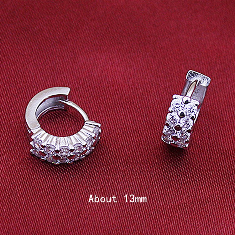 1 Pasang Anting Bulat Sterling Silver 925 Elegan untuk Wanita