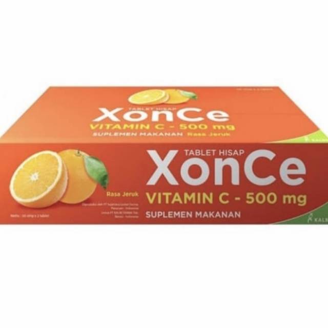 Xonce vitamin C 500mg tablet hisap (harga per box isi 100 tablet)