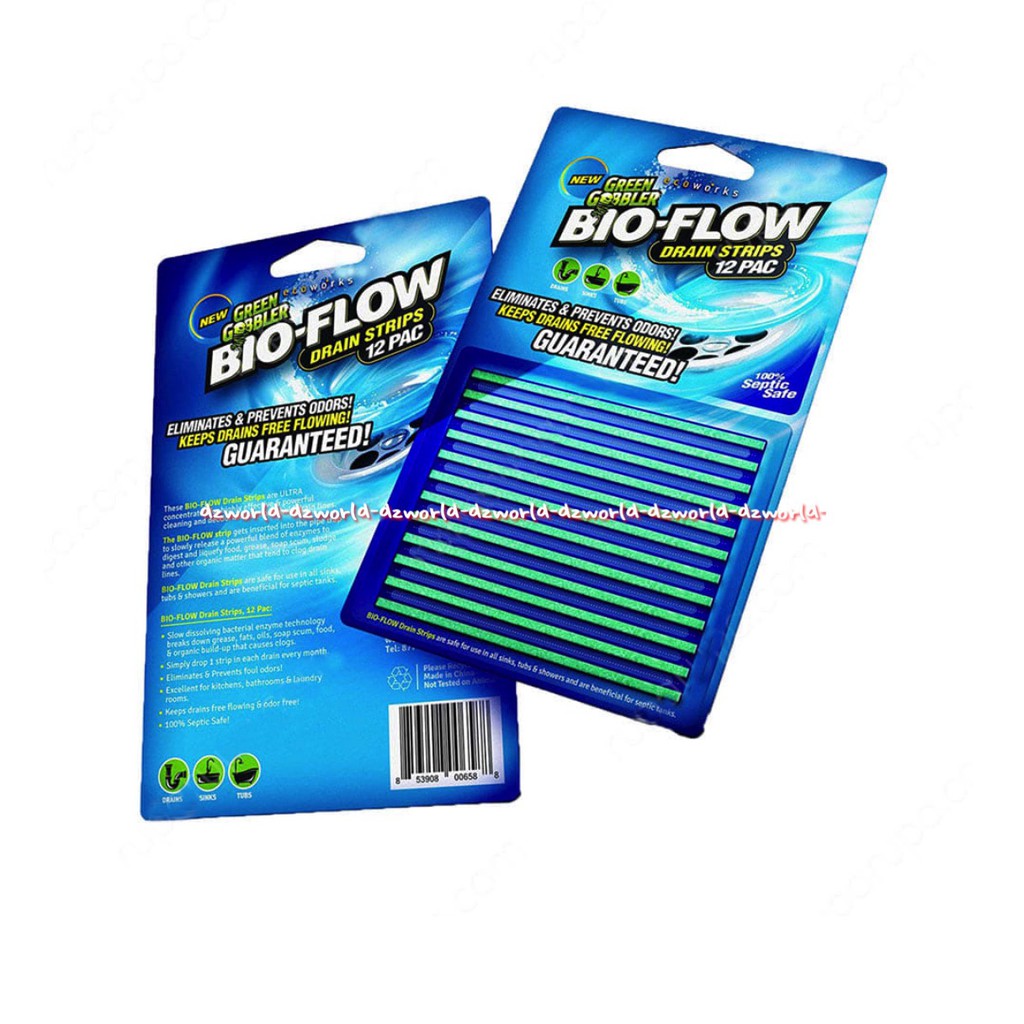 Green Gobbler Bio Flow Drain Disposal 12strips Membersihkan Lemak Greengobbler Model Stik