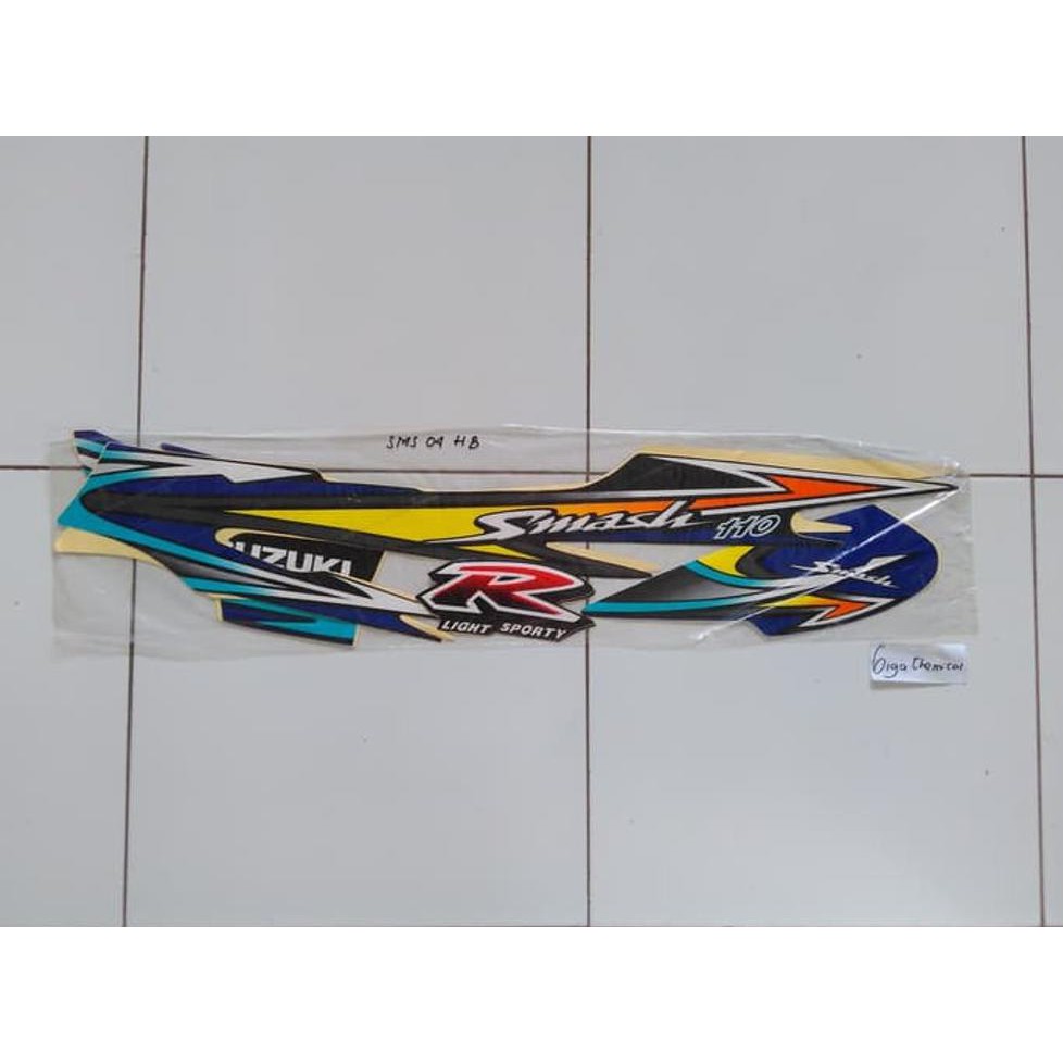 Variasi Striping Sticker Lis Suzuki Smash 110 2004 2005 Hitam Biru