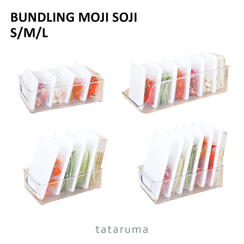 TATARUMA  Bundling Moji-Soji S/M/L - Kotak Kontainer Tempat Penyimpanan Toples Makanan Sayur Buah Da