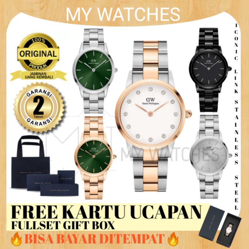 [FREE GIFT BOX SET] Jam Tangan Wanita Original Stainless Steel Garansi 2 Tahun Iconic Link