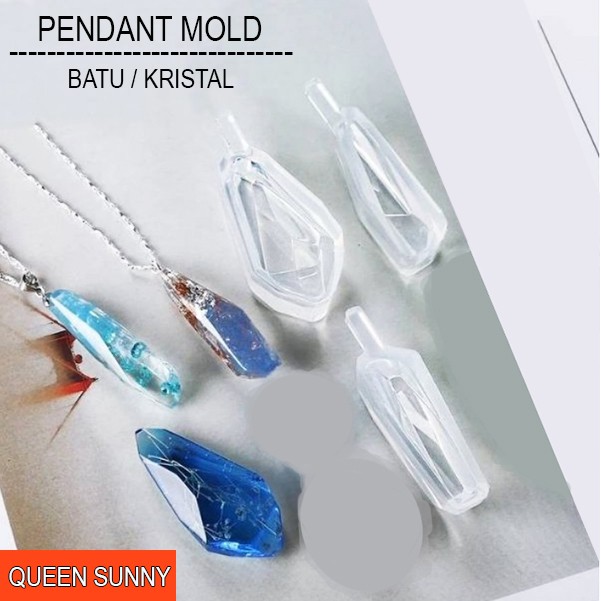Cetakan Resin Pendant Liontin Batu Permata Kristal Cetakan Silikon Bandul Kalung Aksesoris MLD231