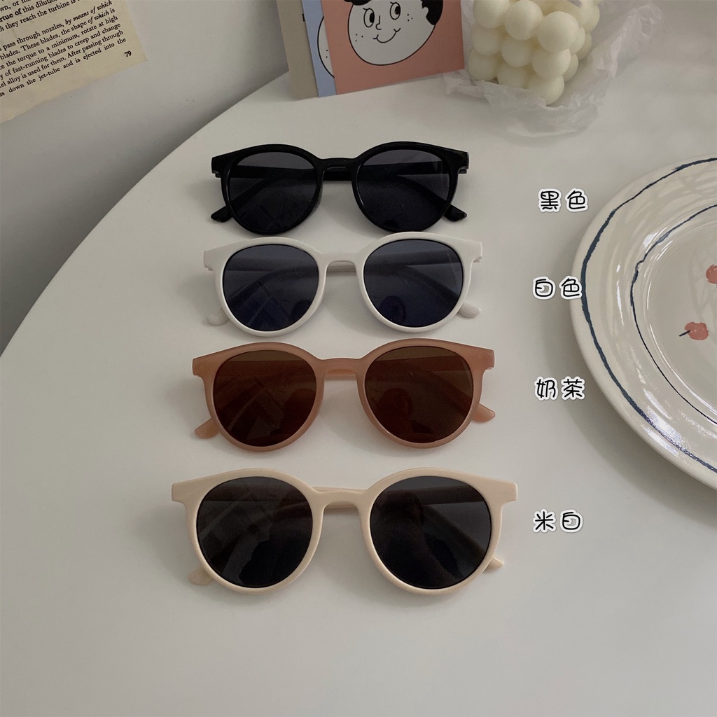 Sunglasses Women's fashion net red same polarized round white sunglasses large frame round face