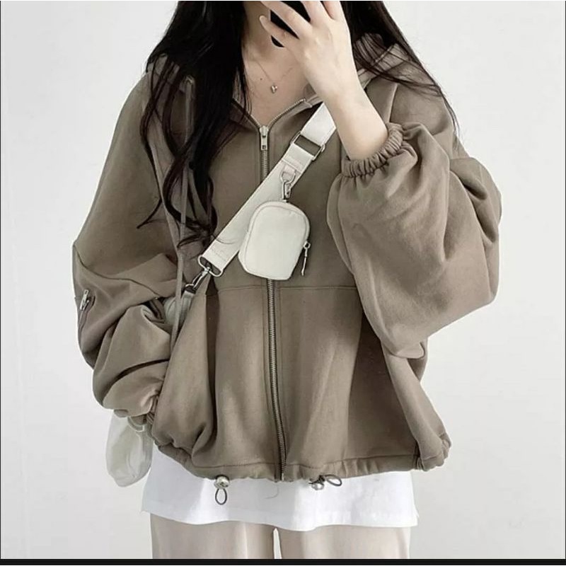 Jaket Sweater Hoodie Korea Wanita Jessi Jacket
