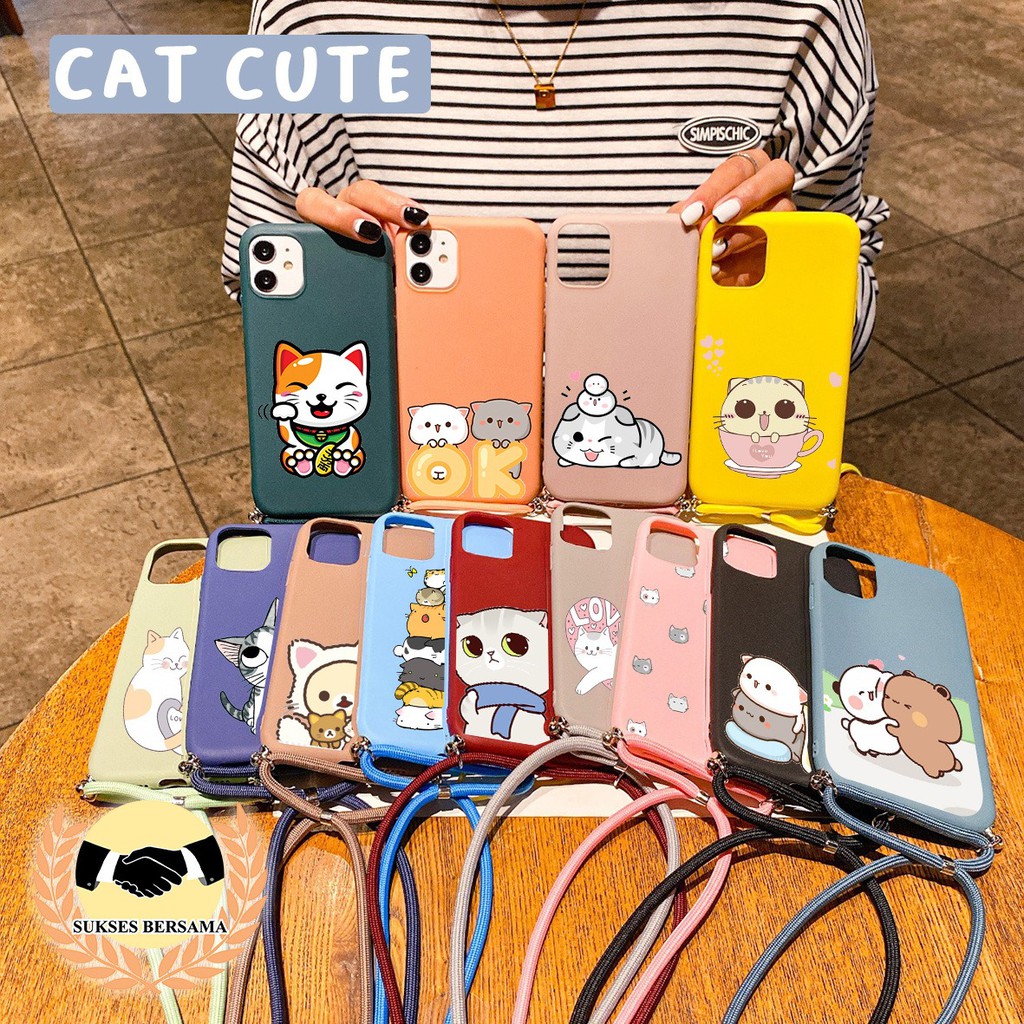 

Softcase Slingcase Tali Lanyard Candy CAT CUTE Samsung A3 A5 A7 A6 J8 A6+ A8 A8+ 2016 2017 BSB3080