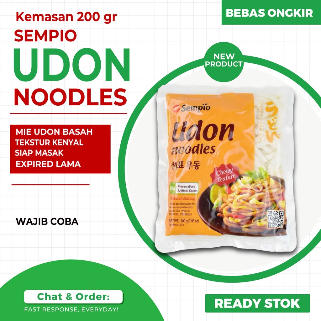 SEMPIO FRESH UDON NOODLES - MIE UDON BASAH 200 GRAM