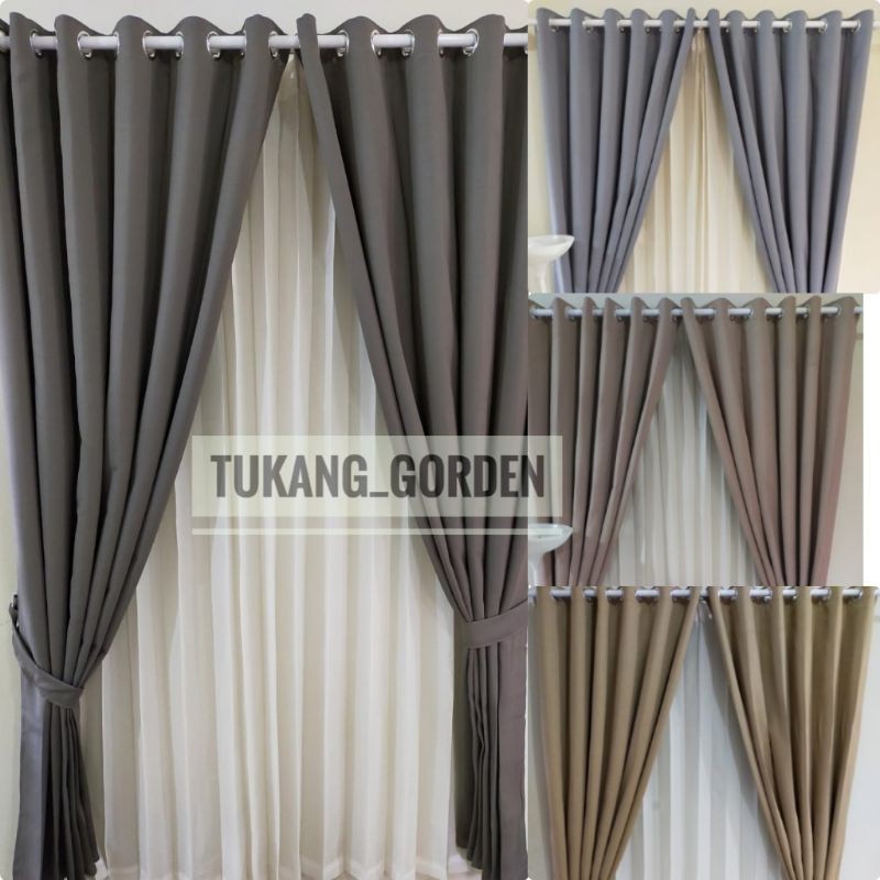 Gorden Blackout Polos Gorden Polos Gorden Jendela Hordeng varian warna abu tua, abu abu dan abu muda