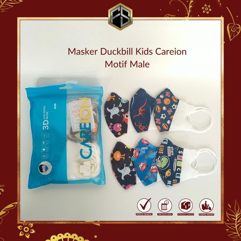 Masker Anak Duckbill Careion Motif Karakter Kids Cewek Cowok Earloop  4Ply Higienis Modis Viral Keki