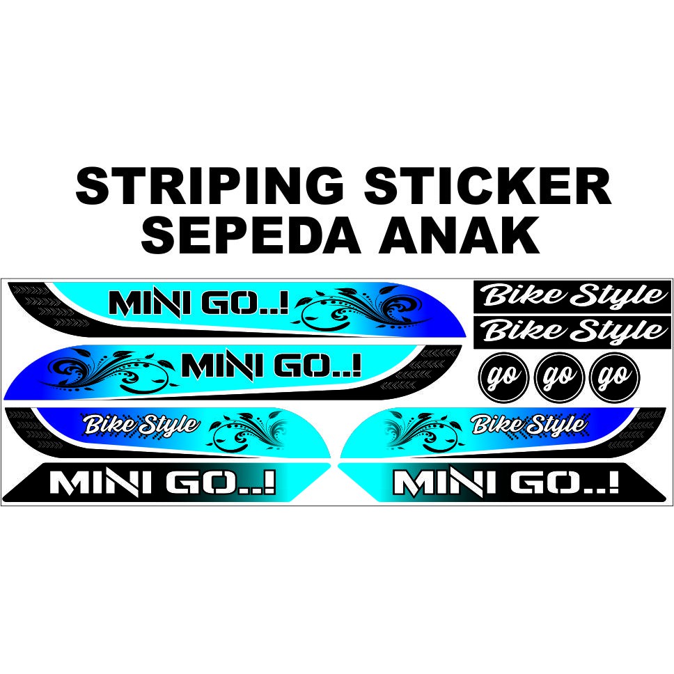 STRIPING SEPEDA ANAK UNIVERSAL STICKER VARIASI MOTIF LIS BIKE KECIL STRIPING VARIASI SEPEDA ANAK DEC