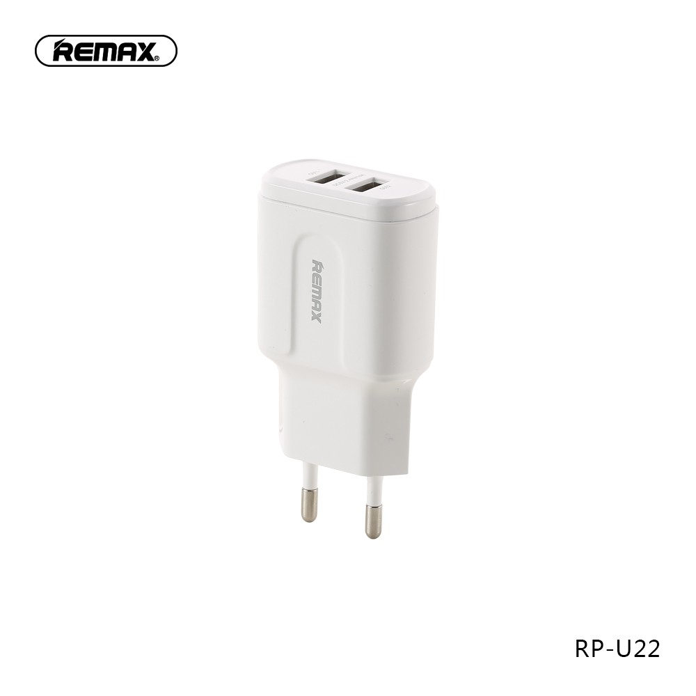 Remax Charger 2 Port 2.4A - RP-U22 Original Garansi