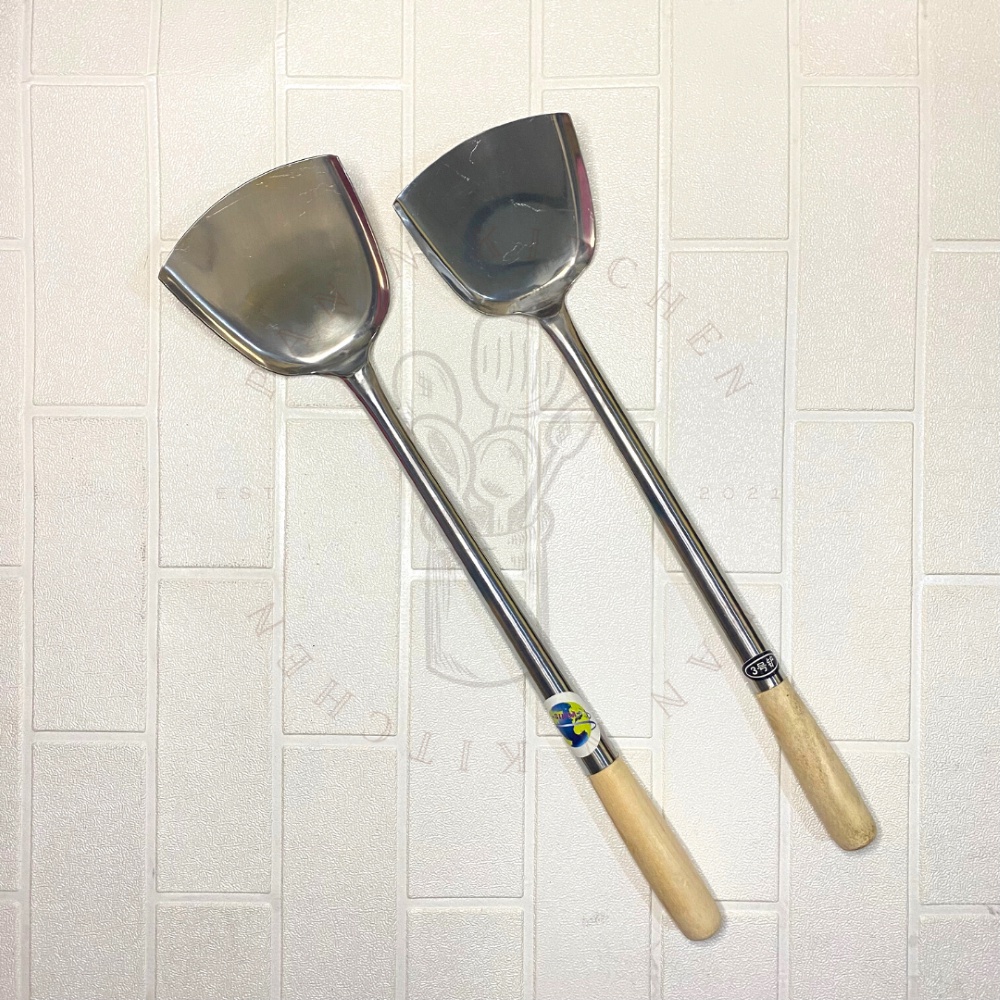 Sutil/ Sodet Besar Jumbo Stainless Gagang Kayu 8/10