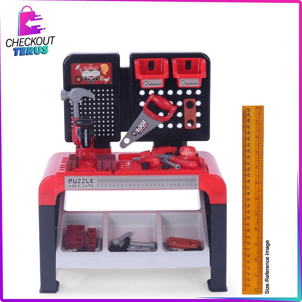 CT M43 Mainan Tool Set 46PCS dengan Bor Gergaji Palu Alat Tukang Bangunan Mainan Edukasi Anak Laki Laki Perkakas Mainan Set Anak