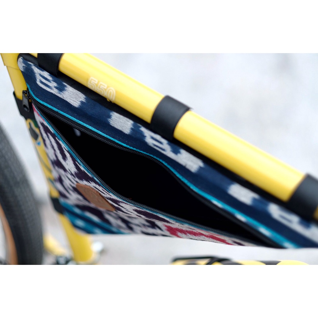 BESTPROMO DKLASIK Tas Frame Bag Segitiga Sepeda Tenun Etnik Unik / Triangle Bicycle Bag
