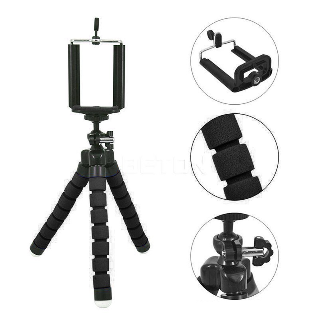 Tripod spider tripod kamera/Tripod handphone/tripod hp/tongsis  tripod/holder u tripod/tripod cotton-HITAM