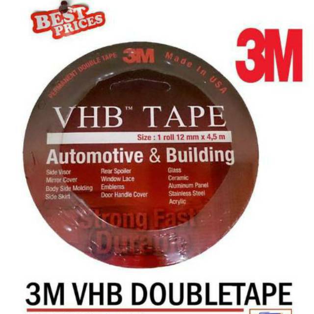 

[ADN] 3M VHB DOUBLE TAPE Doubletape 1 Roll 12MM x 4.5M ORIGINAL ( 12 mm x 4,5 m )