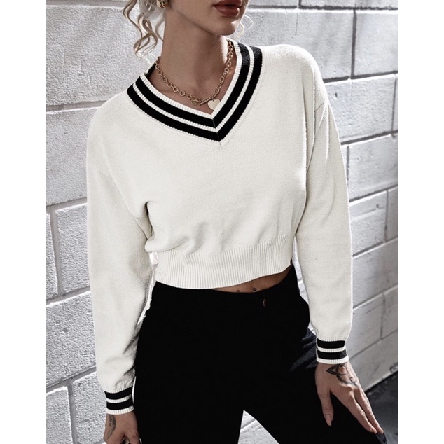 RAJUT BLOUSE CROP - KOREAN CROP - CATTLEYA KNIT CROPED